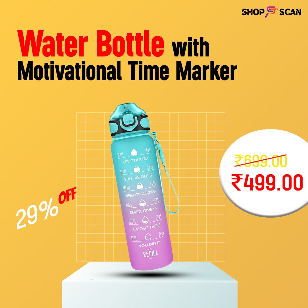 WATER BOTTLE WITH MOTIVATIONAL TIME MARKER

Grab Yours Now: shopscan.in/product/water-…

#waterbottle #bottle #timemarker #motivationalquotes #stylishbottle #gymbottle #workoutbottle #idealgift #giftbottle #shopscan