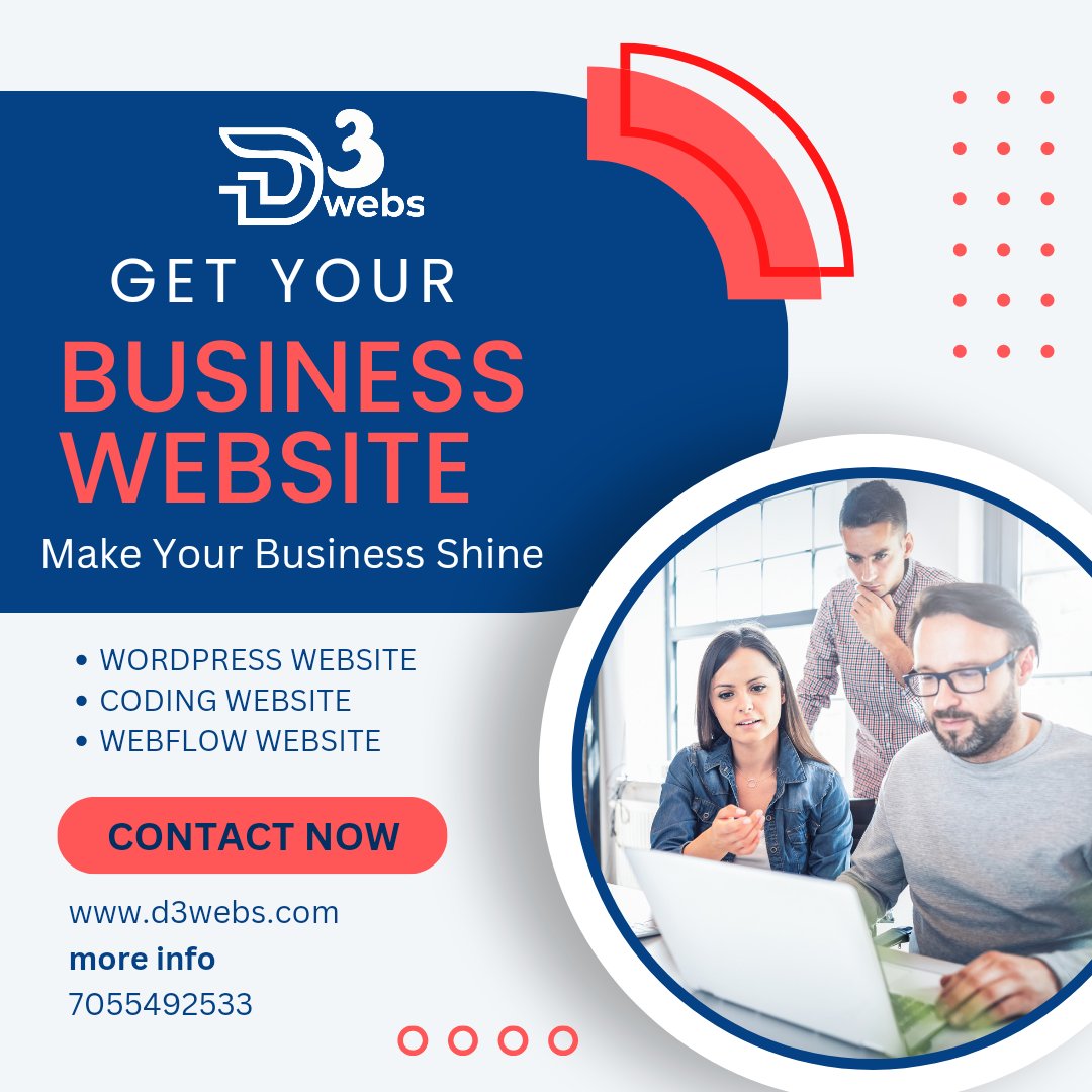 D3Webs's tweet photo. If you are looking for website design company so you are in right place. D3 Webs create a responsive business website for you company and make your business shine in global IT world. #website#websitedesign #wordpresswebsite #webflowwebsite #seo #codingwebsite https://t.co/KbHdmWU0QV