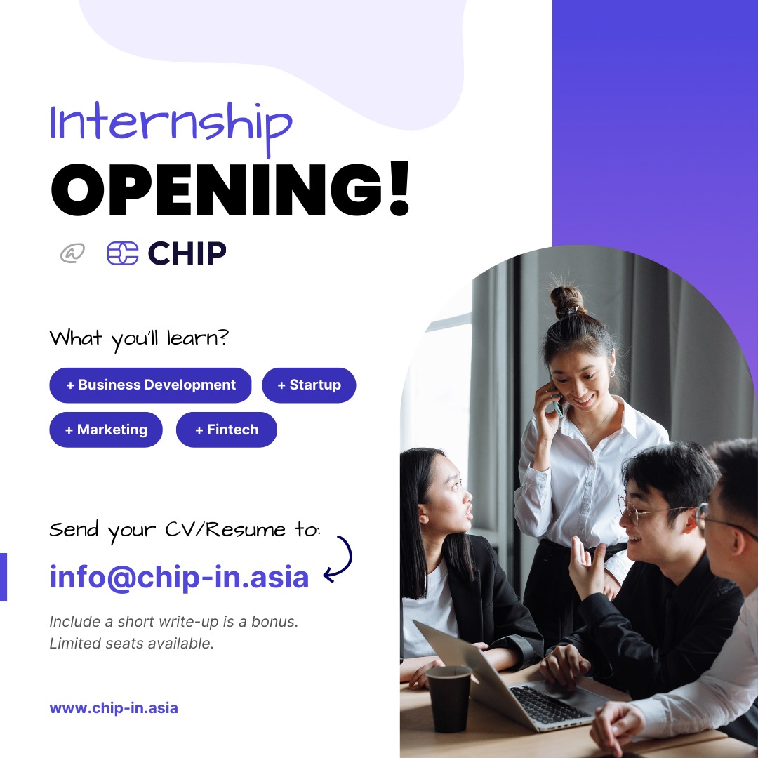 CHIP_asia's tweet photo. Attention 🚨
Calling all future movers and shakers 🎯💡
Want to gain experience in the biz dev, startup, and fintech? We've got you covered!
Our internship offers the chance to learn and earn!
Allowance: RM750 + commission💰
(1)
#InternLife #FutureIsNow #CHIPSquad https://t.co/lY3itCH1IY