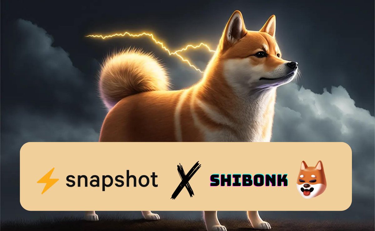 Shibonk X <a href="/SnapshotLabs/">Snapshot.eth</a> 🚀
Shibonk Core will Deploy the Shibonk DAO on snapshot.org, February 17! 👀

This will allow the #SHIBONK Community to contribute to the Ecosystem

<a href="/hey_wallet/">Hey Wallet!</a> send 0.002 $SBONK to the first 1000 retweets and comments $SBONK

#HeyWallet #DOGE