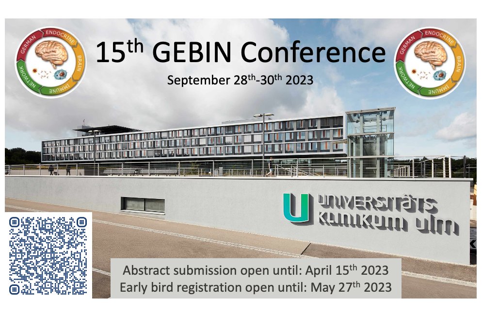 We are very happy to announce that the registration and abstract submission for the 15th GEBIN Conference (Sept. 28th-30th 2023) are open now! Registration details and information on travel and local accommodation can be found at uniklinik-ulm.de/psychosomatisc… or the QR-code below!