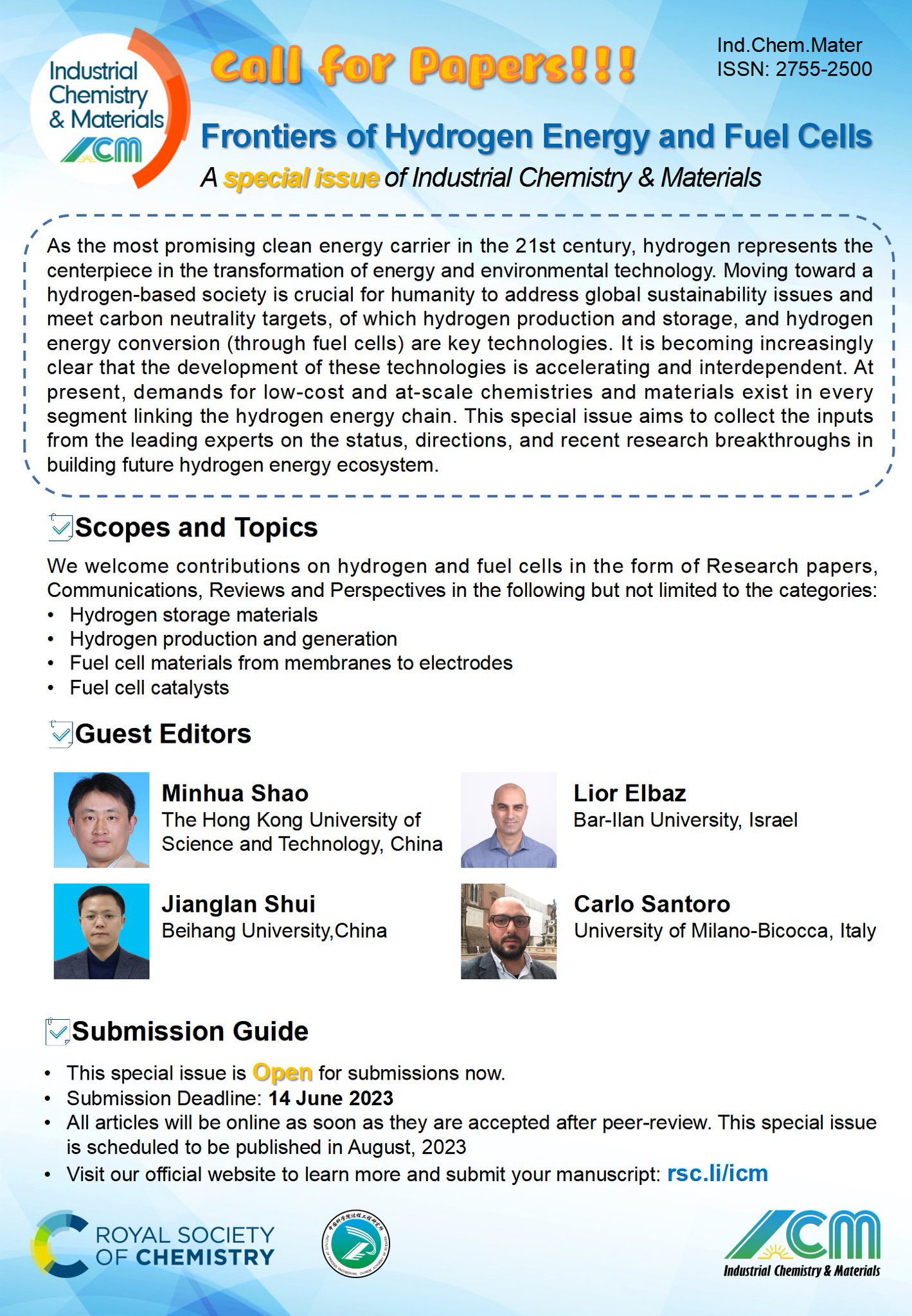 Industrial Chemistry & Materials on Twitter "Our first SpecialIssue