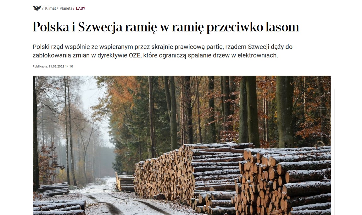 Poland and Sweden against forests: "The Polish government, together with the Swedish government supported by the far-right party, is seeking to block changes to the RES directive that would restrict the burning of trees in power plants." <a href="/markuspieperMEP/">Markus Pieper</a>
klimat.rp.pl/lasy/art379411…🔥