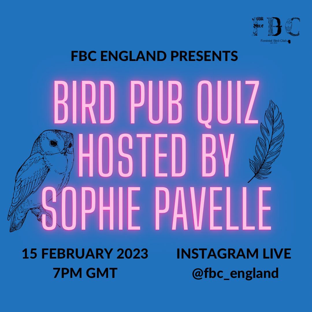 A bird pub quiz with <a href="/sophiepavs/">Sophie Pavelle</a>? YES PLEASE! Join us over at instagram.com/fbc_england Wednesday evening at 19:00 GMT! ⚡️🦅💓🌱