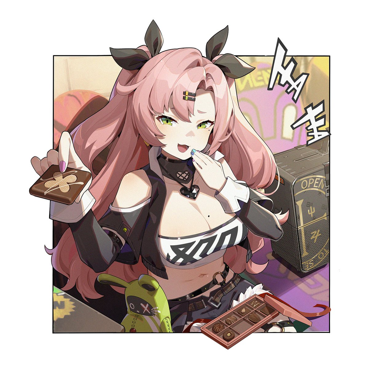 ZZZ_EN's tweet photo. A Night of Romance - Happy Valentine's Day to all our proxies!

"For a gift recommendation... How about some handmade chocolate from the Cunning Hares?"

"It has an added mystery ingredient, love at first sight guaranteed. I'll give you a discount since we're friends~"

#zzzero https://t.co/mLDqcqUjYZ
