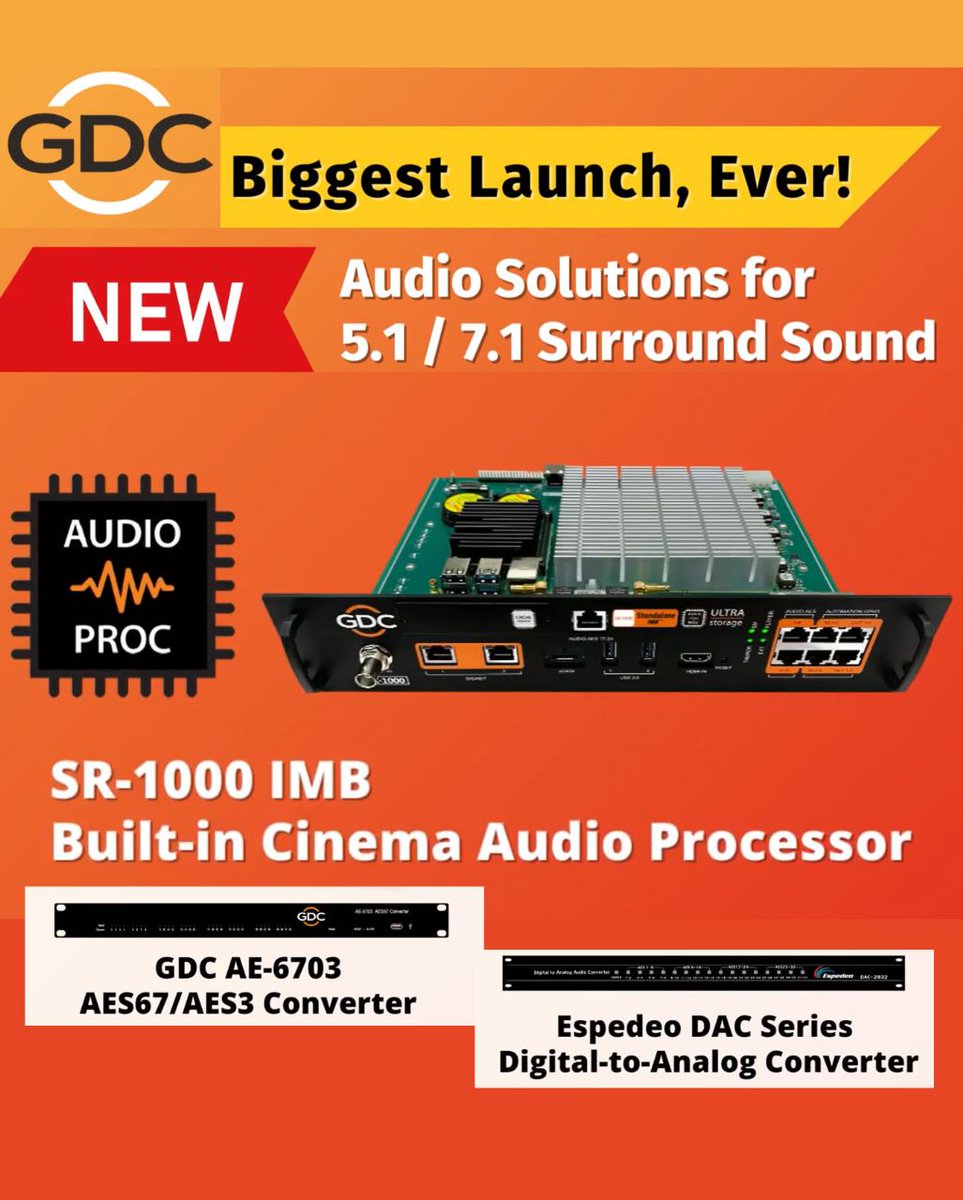 raghavnews's tweet photo. AMAZING NEW AUDIO SOLUTIONS FOR 5.1/7.1 SURROUND SOUND
Visit: https://t.co/R3renfcj4o
#gdctechnology #DTSX #surroundsound #cinemaaudio #IMB #CinemaAudioProcessor #Espedeo #raghavnews #theatreworld https://t.co/EDFro2q466
