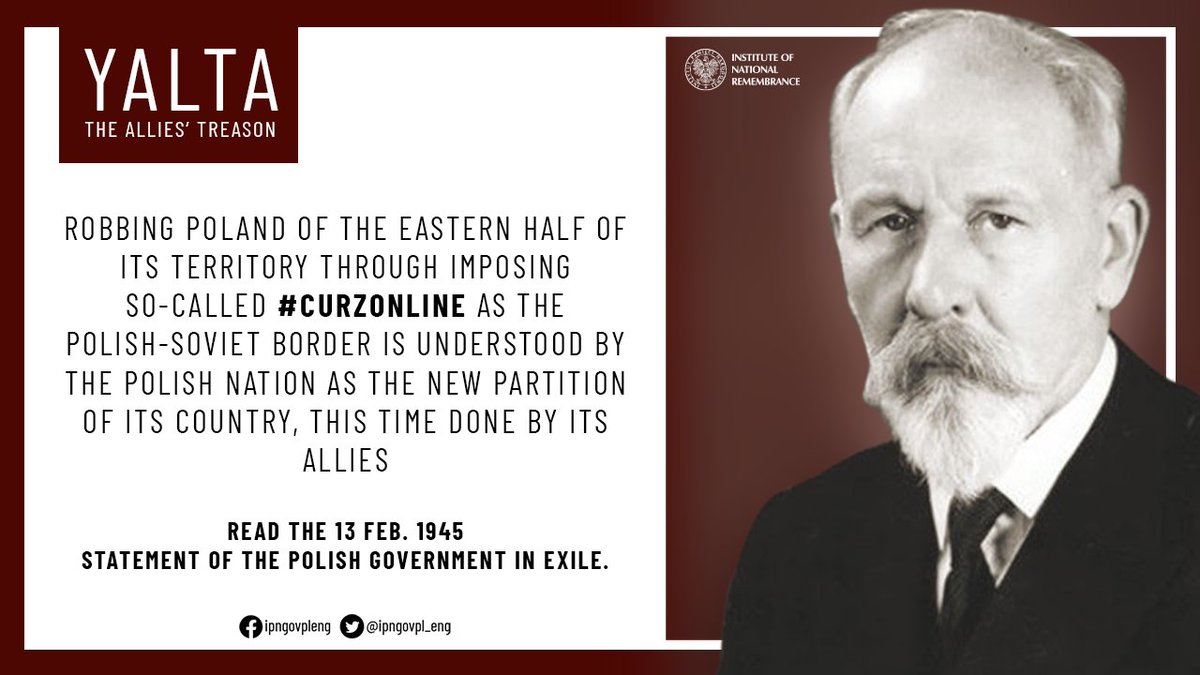 ipngovpl_eng's tweet photo. #OTD in🗓1945, in response to the results of the Yalta conference, the Polish authorities in exile issued a statement. „The detachment of the eastern half of its territory from Poland by imposing the #CurzonLine means a new partition of Poland, this time by Poland's allies”. https://t.co/aEaNXwWJ7O