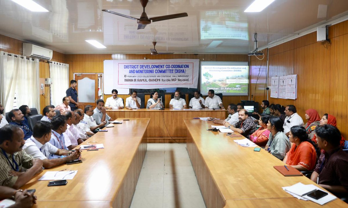 Shri <a href="/RahulGandhi/">Rahul Gandhi</a> attended a Development Coordination &amp; Monitoring Committee (DISHA) meeting at the Wayanad Collectorate in Kalpetta town today.

#RahulGandhi
