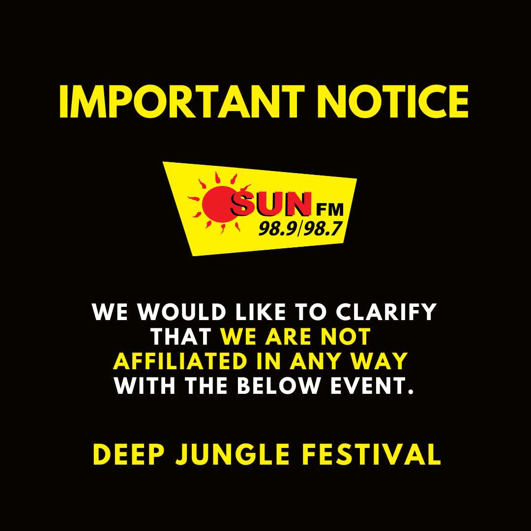 sunfmlk's tweet photo. @shamara4w @RARE_SriLanka IMPORTANT NOTICE: We would like to clarify that WE ARE NOT AFFILIATED IN ANY WAY With the DEEP JUNGLE MUSIC FESTIVAL. https://t.co/iYKEsSKPWI