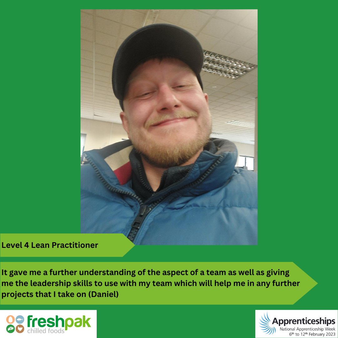 fresh_pak's tweet photo. Daniel is taking the Level 4 Lean Practitioner Apprenticeship with The Education &amp; Skill Partnership Ltd. Looking at business improvements on the factory floor &amp; analysing them to implement a benefit to the manufacturing system.
#NAW2023 #NAW23 https://t.co/ddmexF6YIt