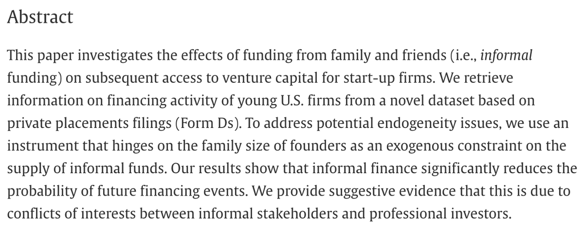 EIEF - Einaudi Institute for Economics and Finance (@eief_rome) on Twitter photo Congratulations to EIEF's Assistant Professor Luana Zaccaria for publishing "Are family and friends the wrong investors? Evidence from U.S. start-ups" on the <a href="/JCorpFin/">Journal of Corporate Finance</a>!
Link to the paper: sciencedirect.com/science/articl… Congratulations to EIEF's Assistant Professor Luana Zaccaria for publishing "Are family and friends the wrong investors? Evidence from U.S. start-ups" on the <a href="/JCorpFin/">Journal of Corporate Finance</a>!
Link to the paper: sciencedirect.com/science/articl…