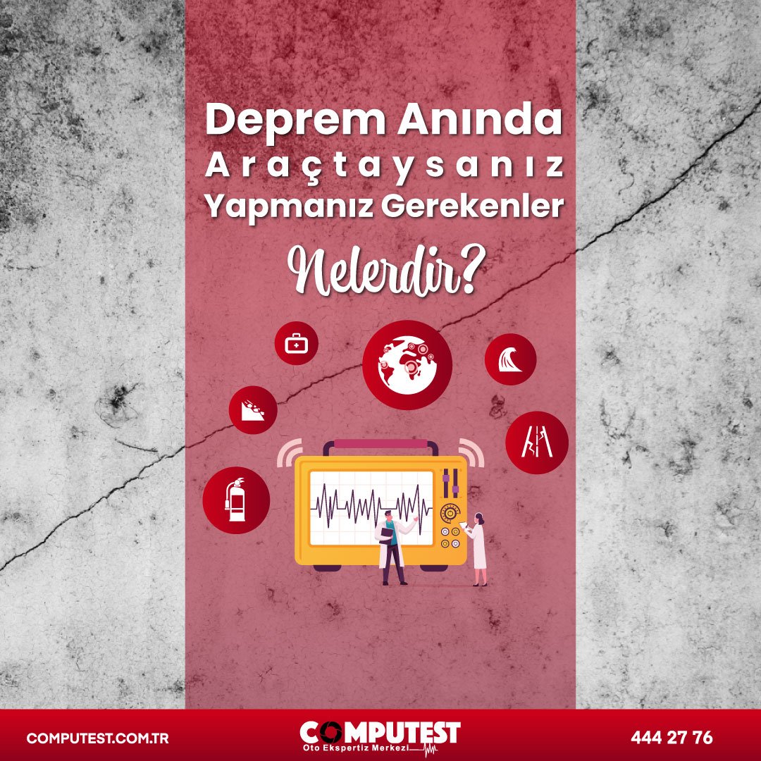 computesttr's tweet photo. Depreme araç kullanırken yakalanırsanız yapmanız gerekenleri biliyor musunuz? https://t.co/y3Qx1L5hQb