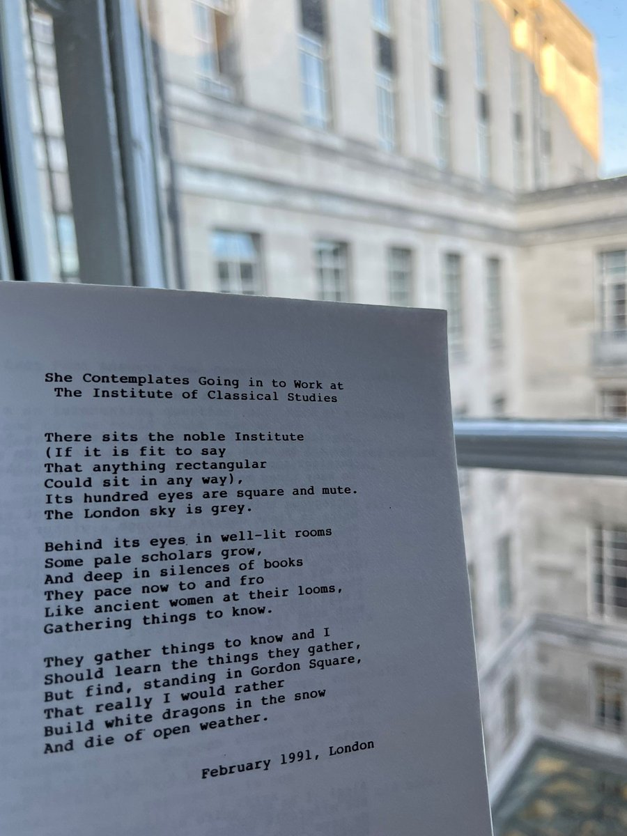 A very Monday morning sentiment from <a href="/ae_stallings/">Alicia E. Stallings</a>, written while working as a 'tea girl' with us some Februarys ago. 

Tonight she returns to the ICS to share her work. We can't wait to hear all she has gathered since! 

🗓️Join us 6pm. Booking info below.