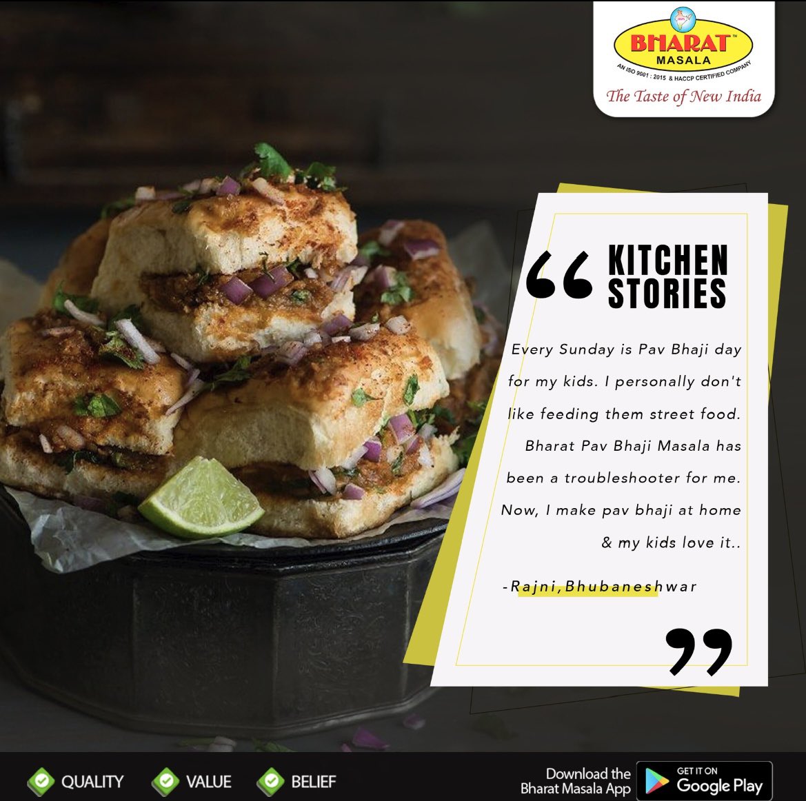 Nothing can match the taste of street food, especially Pav Bhaji. But, it's not safe to have street food regularly due to health &amp; hygiene reasons. 
We have just the right spice - Pav Bhaji Masala- that’ll bring the street food taste to your home. 

#streetfood #PavBhaji