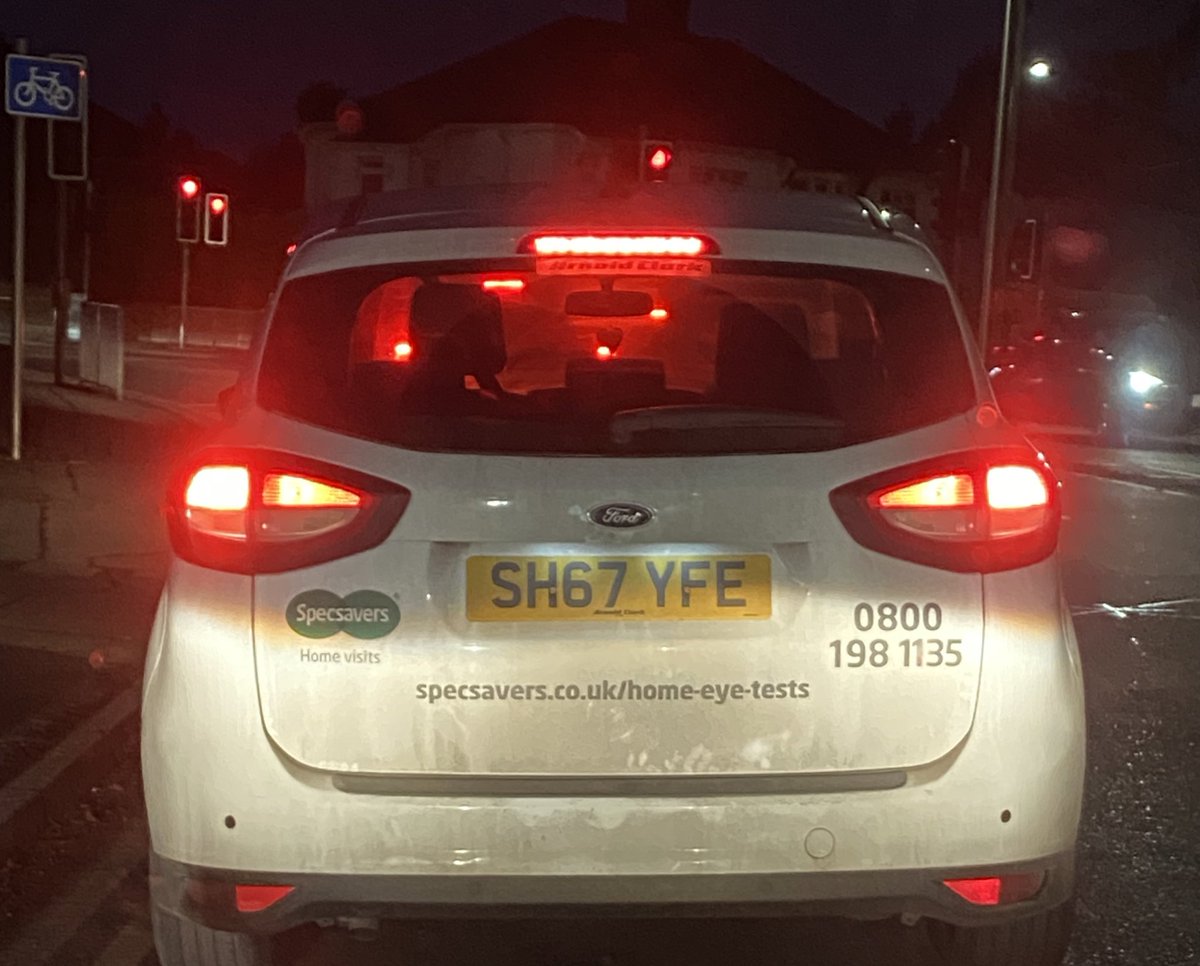LynnePankhurst1's tweet photo. @Specsavers whoever was driving this car in Llandough, S Wales, 6.30pm yesterday, great advert for you. Almost ran into the side of my car. Drove off at speed in 30 zone. Should have gone to Specsavers? https://t.co/HYnCQ2i2La