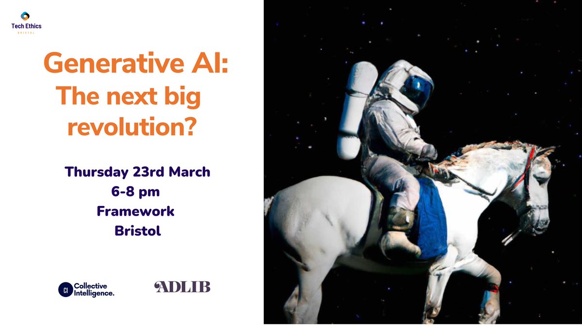 Tickets are disappearing fast! Come along to #Generative #AI the next big revolution? and join our speakers who will explore this technology's legal, creative and commercial aspects. Get your FREE ticket at bit.ly/3jOAzoe