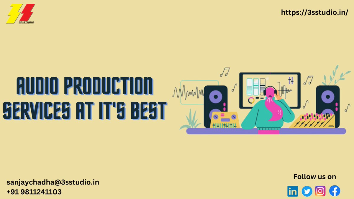 #3sstudio is a leading #audioproductioncompany in the globe helping many business owners of multiple sectors in creating unique and efficient #audio for their business. We help businesses in growing with our services. To know more visit:- lnkd.in/dVE8NP7w #audioproduction