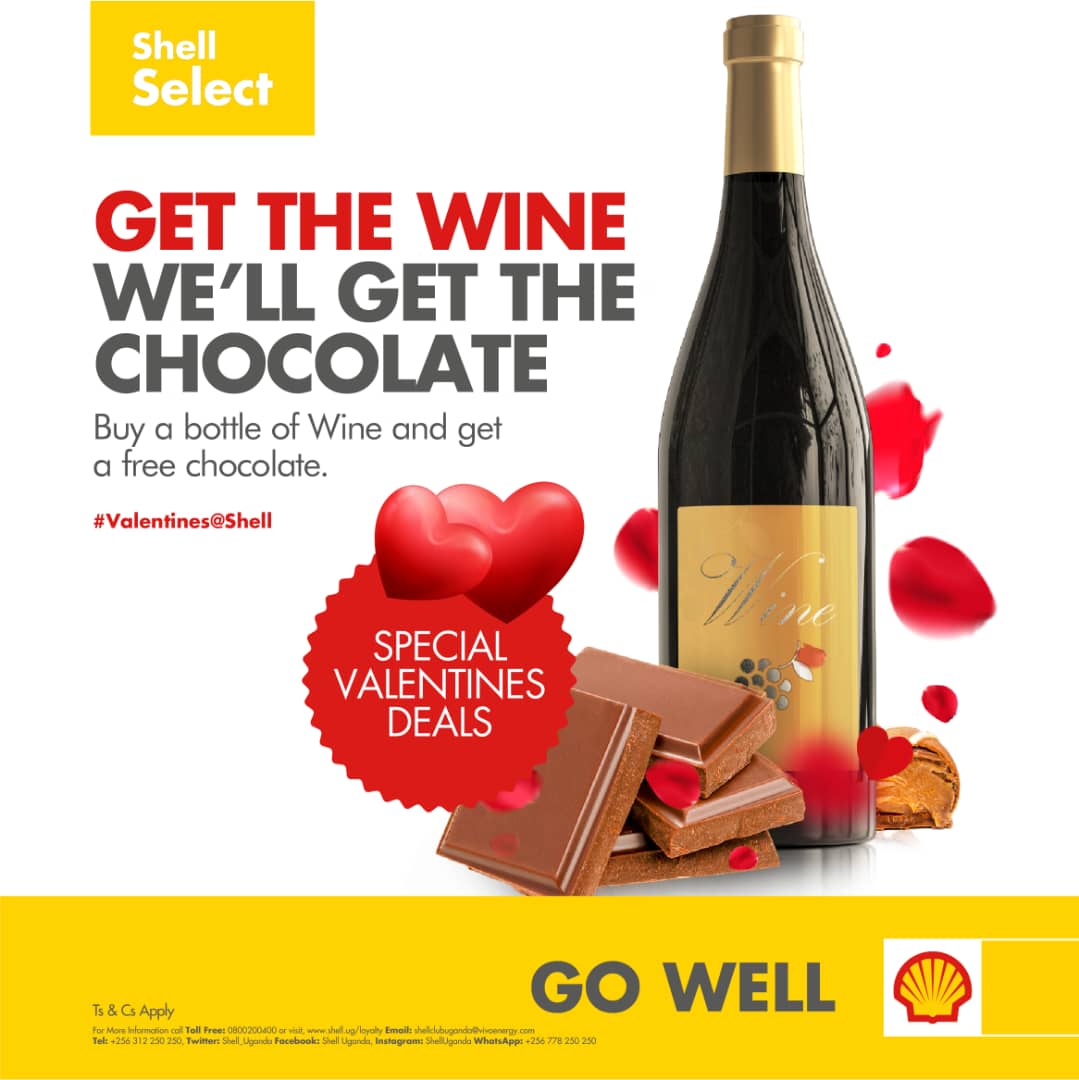 AdKamara_'s tweet photo. Buy the bottle of win, and @Shell_Uganda will get the chocolate for you at no extra cost
Shell is making sure you enjoy the Valentine's season with your loved ones.
#ValentineAtShell https://t.co/evqpe3azE3