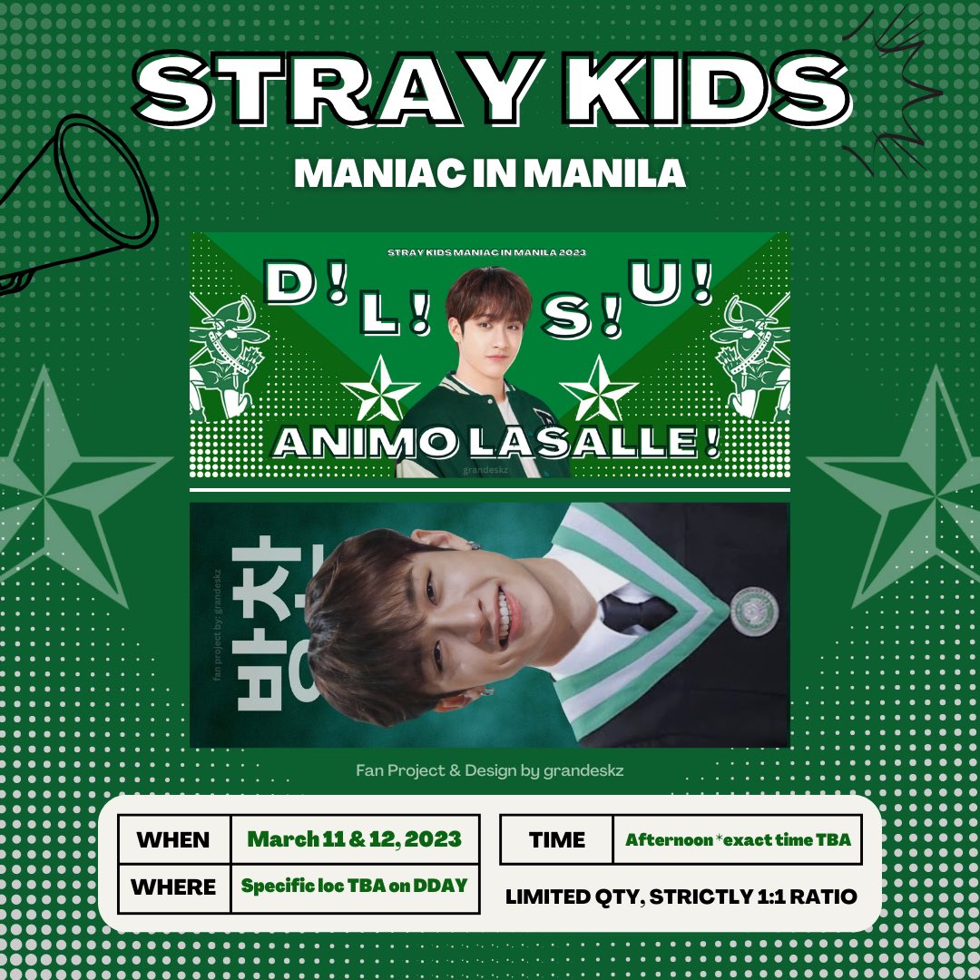 — [📣] 𝑨𝑵𝑰𝑴𝑶 ! Bangchan Fan Support for Stray Kids #MANIAC_IN_MANILA ✰ strictly 1:1 due to v limited quantity ✰ like & rt (no need to follow but would be helpful for updates) ✰ open for trades & donations ✰ see thread for more details ! #SKZinManila2023 #SKZinMNL2023