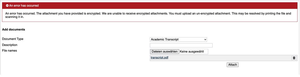 hbw1977's tweet photo. Sometimes I feel very frustrated about technology. My academic transcript is digitally signed by my university, but the government website won't accept it because it thinks it is encrypted. And they seriously recommend to print and scan it to remove the digital signature. *sigh* https://t.co/vu6F39TyJG