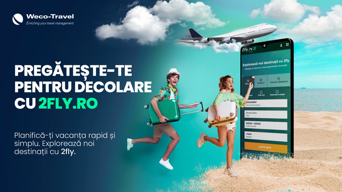 _dcsplus_'s tweet image. Here's some good news for Monday, the official launch of 2fly.ro, the online project of our long-term partner, WECO Travel Romania! 
True pleasure working on this great project developed on dcs plus TRIP solution!

#2fly.ro #otas #wecotravelonline #b2csolution