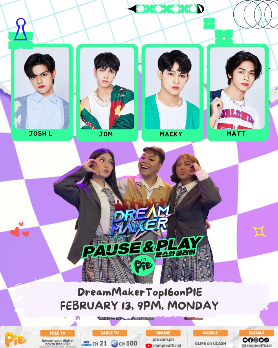 iampieofficial's tweet image. PRE-VALENTINE'S DATE TONIGHT!

KatroPIES and Chinggus, be with us mamayang 9PM with Josh L, Jom, Macky, and Matt here sa Dream Maker Pause and Play together with our jocks Sela, Jhai Ho, and Gabb! See you? Yes!

#DreamMakerTop16onPIE