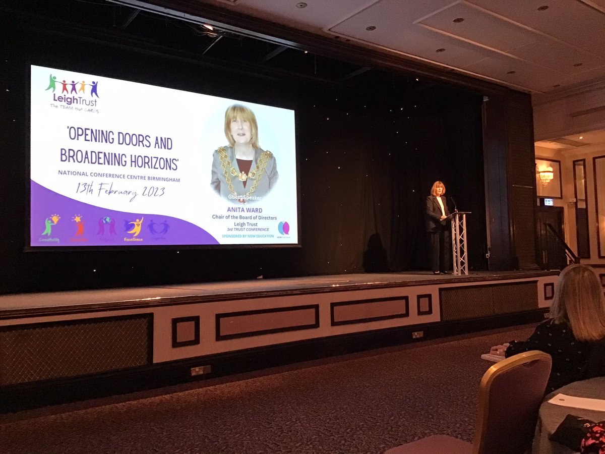 Many thanks to Anita Ward, Chair of Leigh Trust Board of Directors who introduced our Leigh Trust conference’Opening doors and broadening horizons’, today.