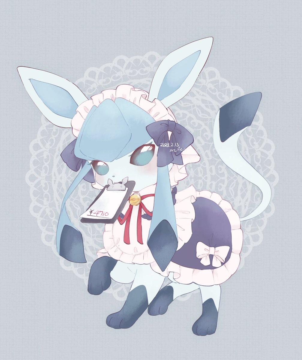 glaceon clothed pokemon pokemon (creature) no humans solo full body blush bell  illustration images