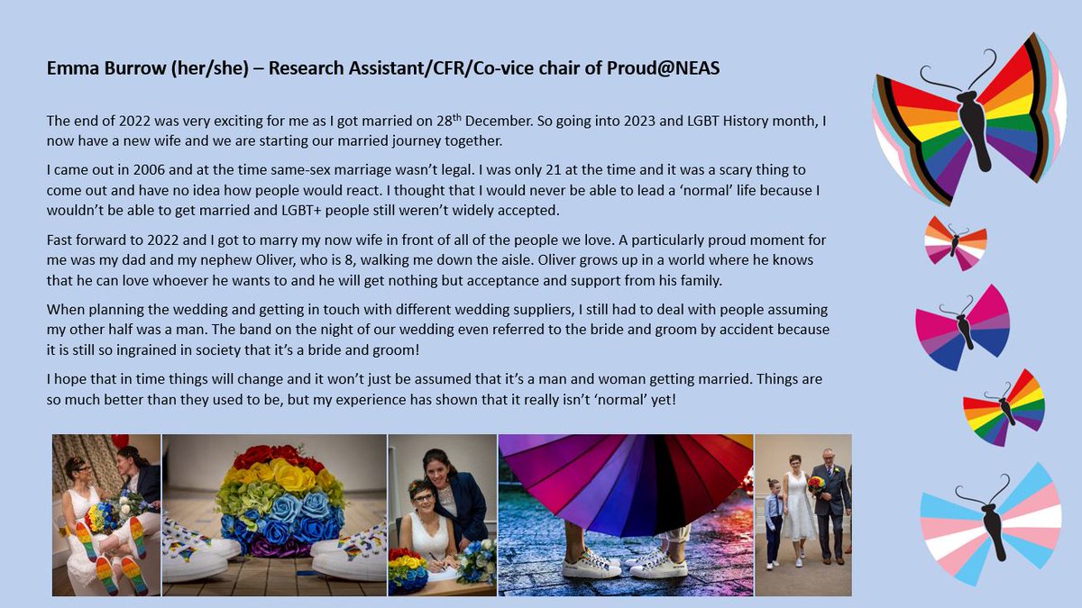 Today for LGBT History Month, we're sharing a story from one of our research assistants and co-vice chair of @NEASproud, Emma 🏳️‍🌈🏳️‍⚧️ #TeamNEAS #LGBTHM