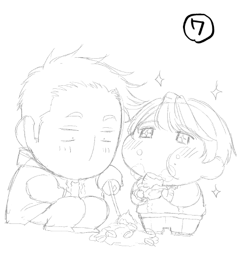 担当さんからカバー絵案のラフ公開しても良いよって許可貰ったんでそれも後でUPしたいですね～因みに表4のもちもちミニキャラは10案ほど出しました(↓その一部) 