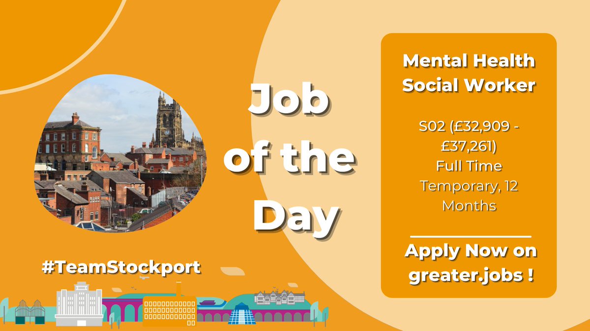 #TeamStockport is looking for an #ExperiencedSocialWorker to join us as a Mental Health Social Worker!

Find out more and apply today 👉 orlo.uk/QIE3t

#SocialWork #SocialWorkJobs #MentalHealthjobs #StockportCouncil