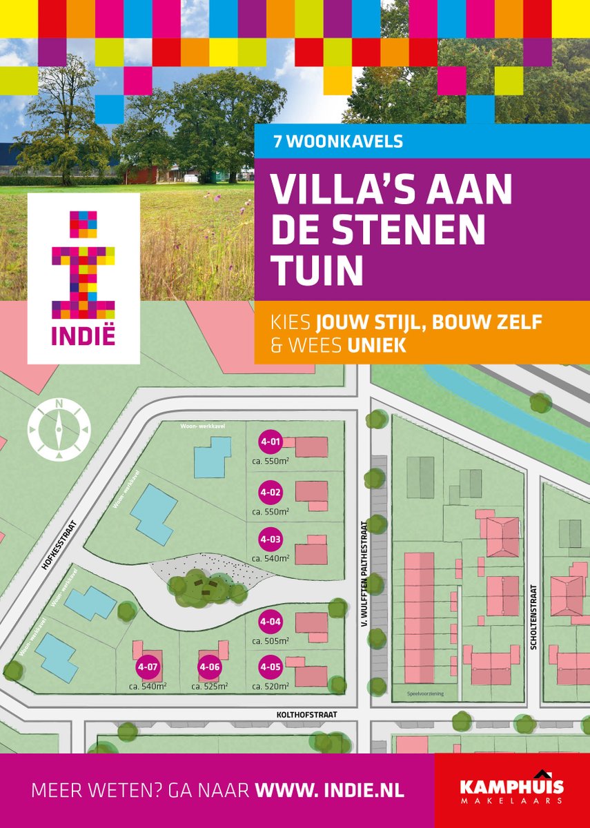 7 vrije kavels te koop! 
Alle info zie:
 bit.ly/indie_woonkave…