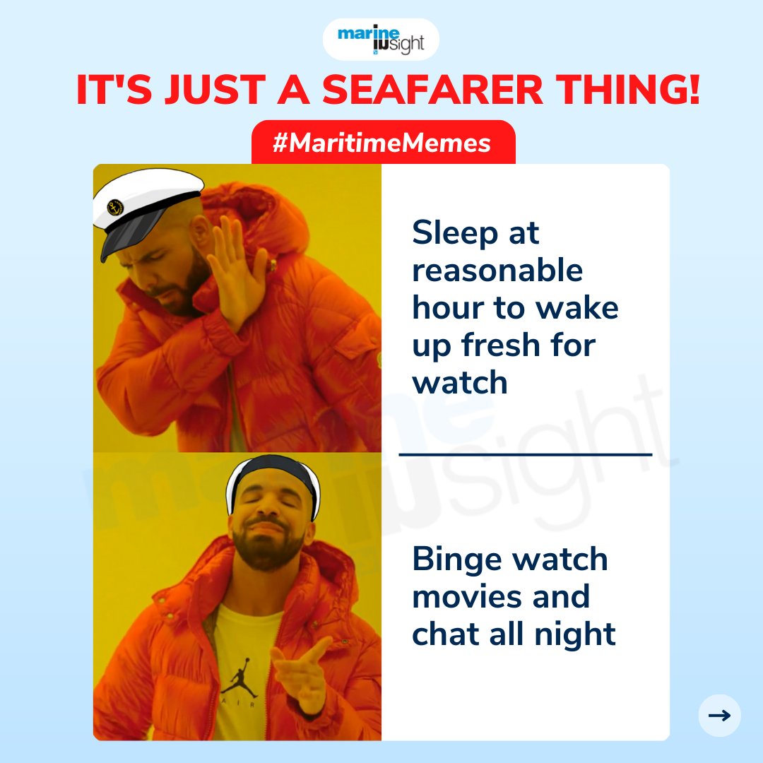 MarineInsight's tweet photo. It's just a seafarer thing!

How many of you relate to these memes? Comment your favorite one below!

Download the Marine Insight Mobile App to know more about maritime news and information from all over the world! https://t.co/dxOk3lpbDj