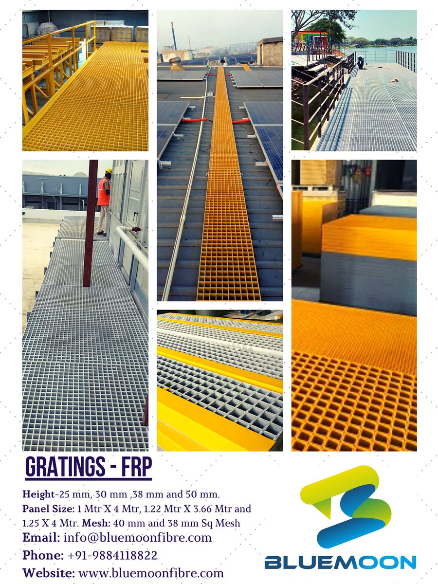 bmfibretech's tweet photo. Product: FRP Grating
Scope: Design, Manufacturing, Installation and Testing
Email: info@bluemoonfibre.com
Phone: +91-9884118822
Website: https://t.co/B4lvXXzrrn
#frpmanufacturer #FRP #frpgrating https://t.co/gfNc8CQI1v