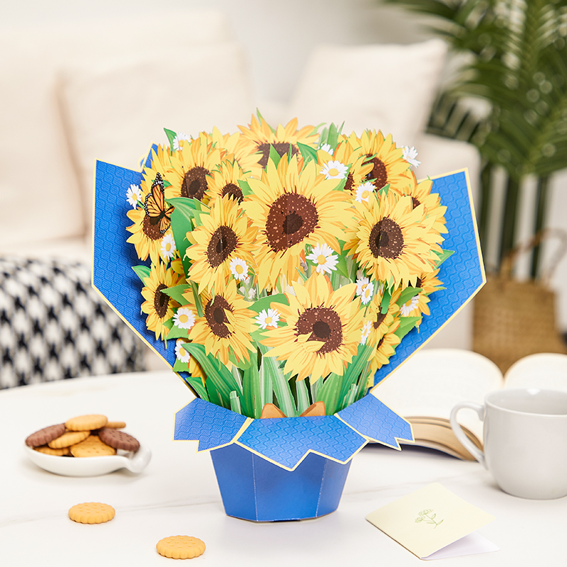 Bring a smile to your loved ones' faces with this stunning Sunflower Bouquet pop up card! 
#SunflowerBouquet #PopUpCard #GiftIdeas #SpreadJoy #ThoughtfulGift #homedecor #papercut #giftgol #handmade #popupcards #flowerbouquet #sunflowers #spring #giftgolcards