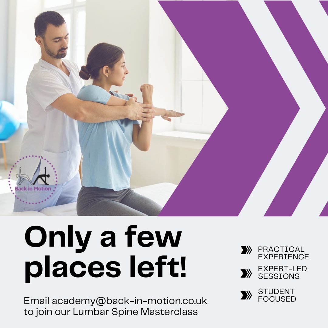 backinmotionuk's tweet photo. Are you a physio student or recent graduate in the Norfolk area? You should know that there's only a week until our first BIM Academy Masterclass! To sign up, email academy@back-in-motion.co.uk with your name, phone number and class you would like to sign up for while spots last! https://t.co/tsnfxhB9iz