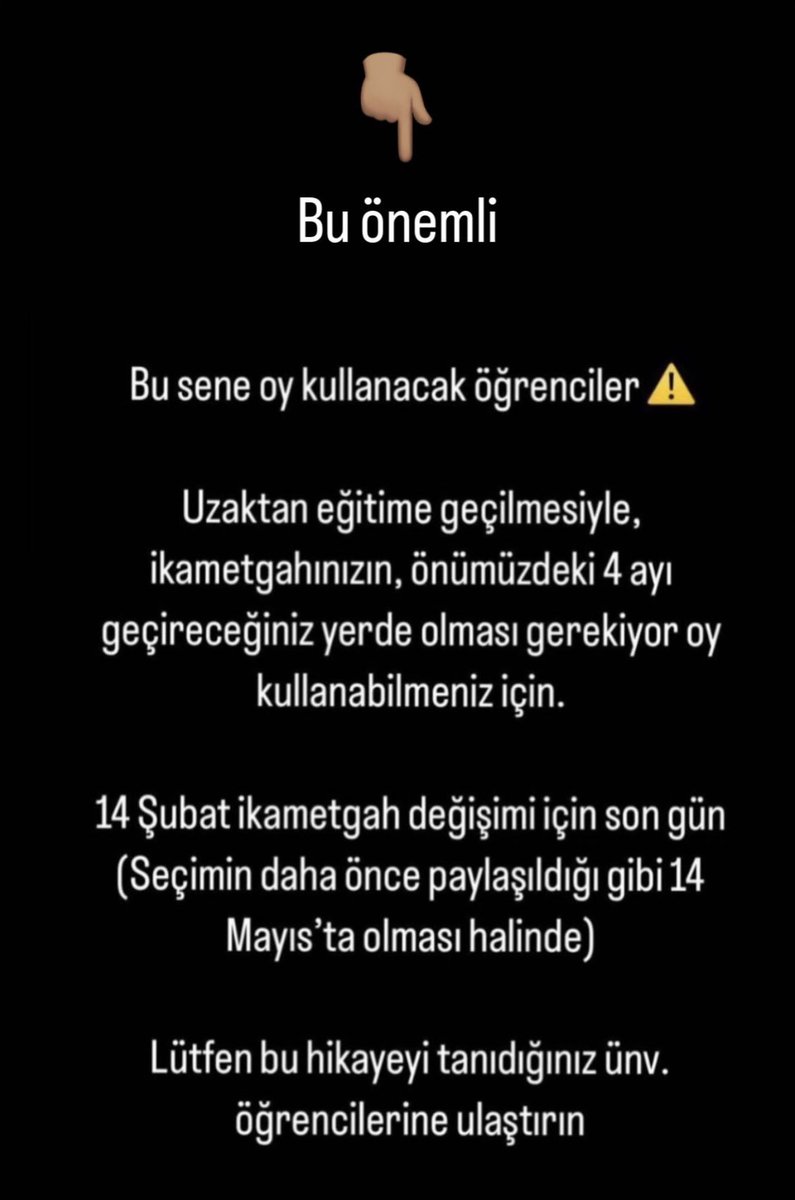 Bu doğru ise bir çok öğrenci oy kullanamaz. Teyit edebilecek var mı?
