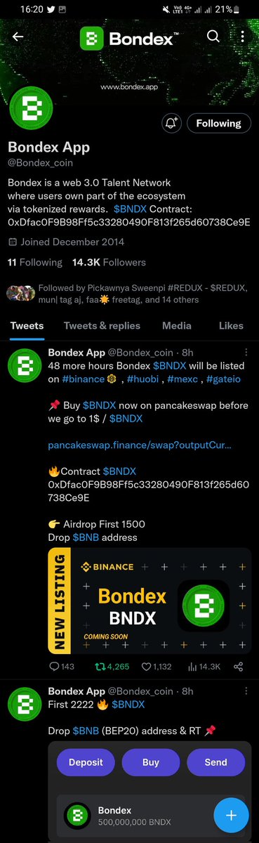 voidsure's tweet photo. @bricepromos @Bondex_coin done https://t.co/Idkd0rNnUv