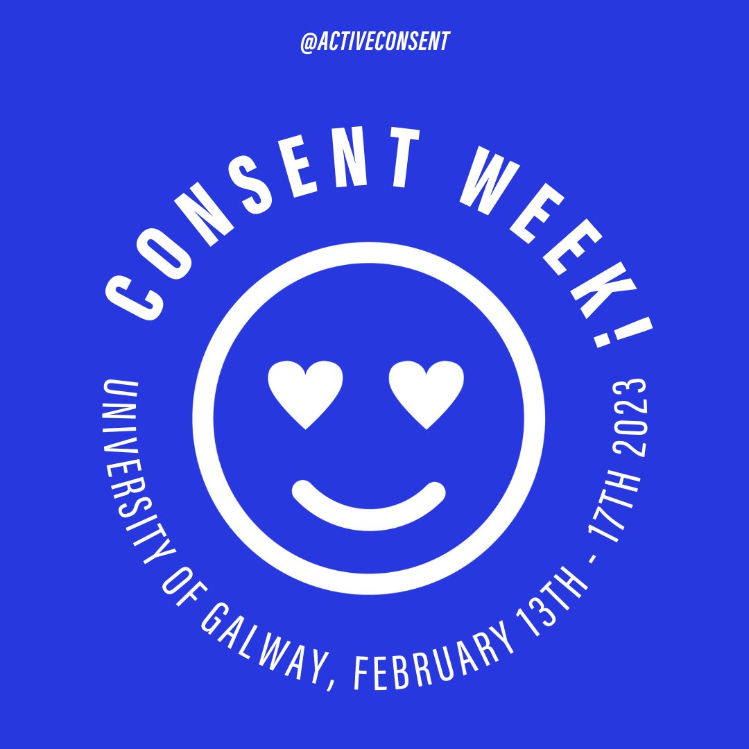 HAPPY CONSENT WEEK! 💜 💙 ❤️ 

It's #ConsentWeek here in the University of Galway, and we've collaborated with @UniOfGalwaySU for a week of fantastic events - grab your tickets at the link below!

su.nuigalway.ie/consent-week/