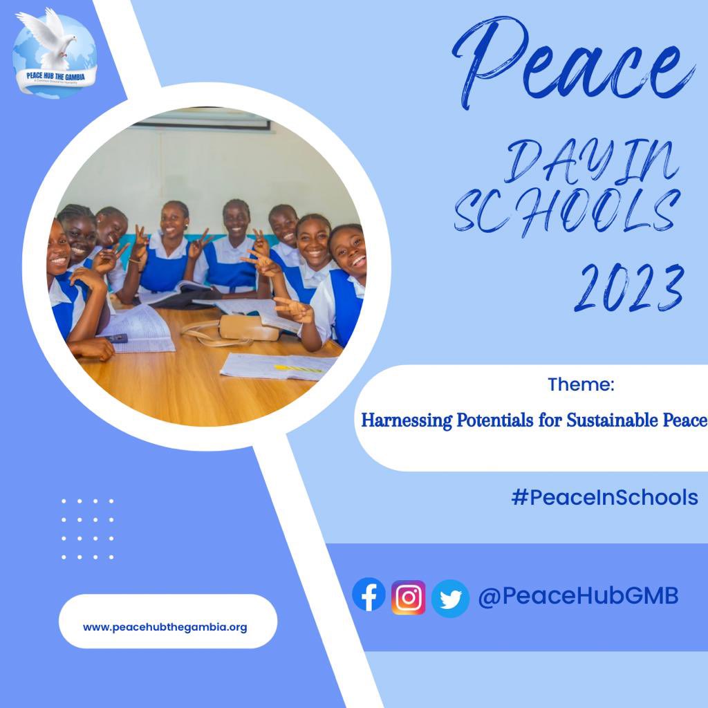 PeaceHubGMB's tweet photo. In our quest for sustainable peace, we bring you Peace Day in Schools.
We continue to leverage the potentials of young people to serve as peace advocates in their schools and communities.
#PeaceInSchools https://t.co/vjcfazqytJ