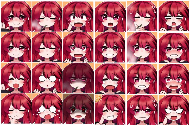 取り敢えずこんだけパーツと表情作っとけば足りないって事はないでしょう……多分 おそらく。 