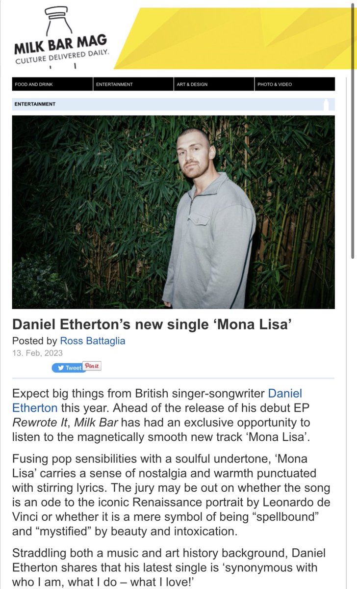 ❤️ <a href="/milkbarmag/">Milk Bar</a> for the lovely feature on Mona Lisa. Thank you!! #newmusic #review #monalisa