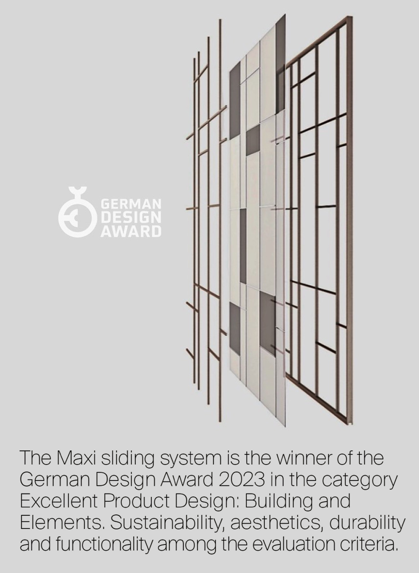 Iconno_Madrid's tweet photo. Los paneles correderos #Maxi de #Rimadesio, nuestra firma insignia en #mobiliariodediseño italiano y #solucionesarquitectonicas para interiorismo, ha obtenido un #GermanDesignAward2023 en la categoria ”Excellent Product Design: Building and Elements” ¡Enhorabuena! https://t.co/kb3I3XFIOT