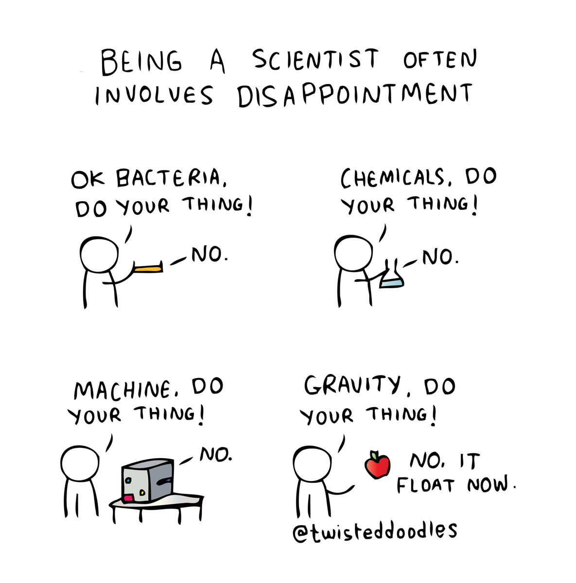 The disappointment of science (cartoon for <a href="/newscientist/">New Scientist</a> ) #AcademicTwitter