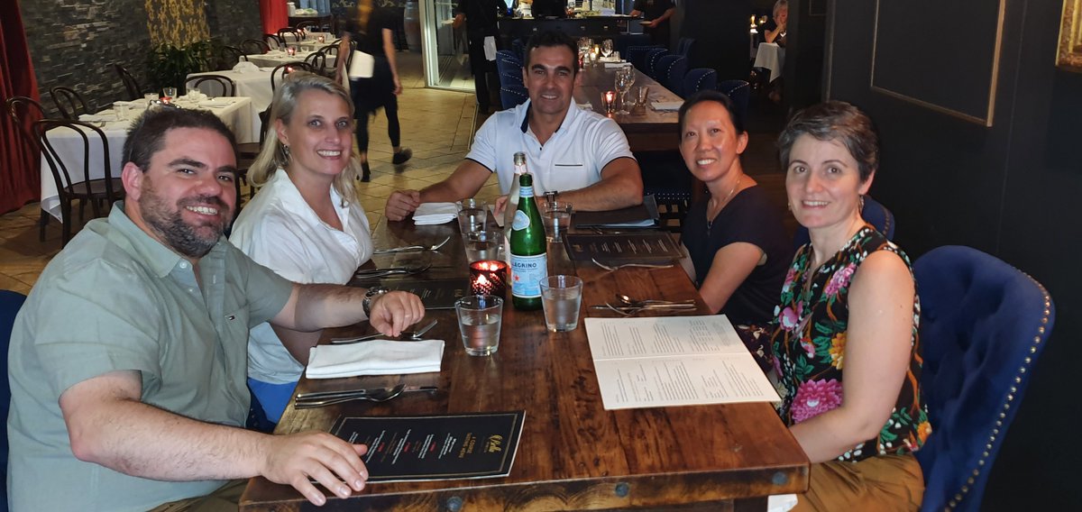 ANZebrafish's tweet image. The traditional @ANZebrafish organisers (@Lagendijk_lab @GiacoLAB Harriet and @Kazebrafish in spirit) and Plenary speakers (@NicoliLab and @BagnatLab) dinner! Thanks so much to both Plenary speakers for flying half way around the world to inspire us @ANZebrafish! #21stANZmeeting