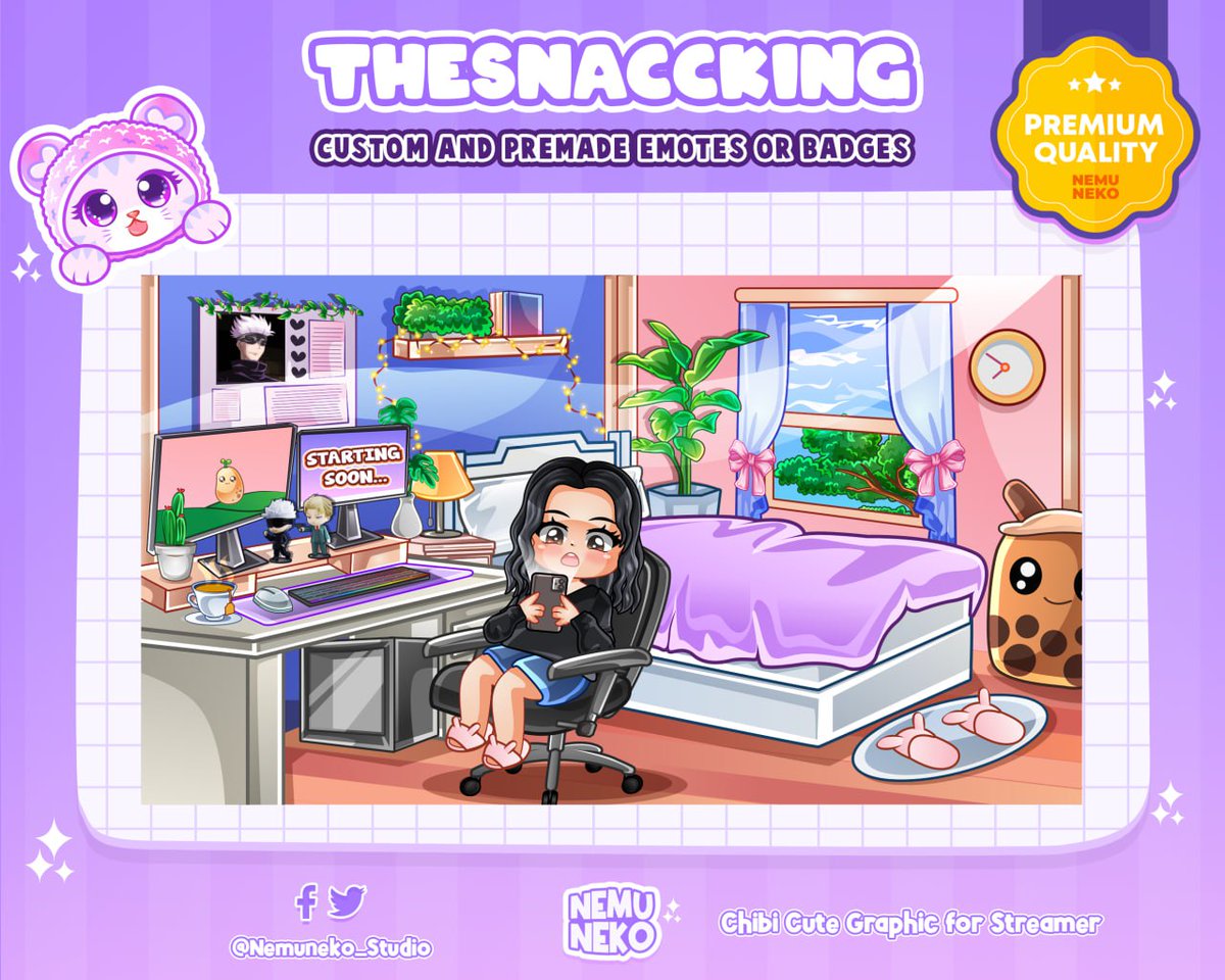 nemuneko_studio's tweet photo. Hey there. Special Commission Static Screens Overlays for Twitch by @nemuneko_studio ✨ for @thesnaccking 💕
Don't miss the chance to have your screens ovelays your way!
Order now!
link in bio :)
#screensoverlay #twitchoverlay #chibiscreens #cutescreens #screenscharackter https://t.co/lERVKMj8hO