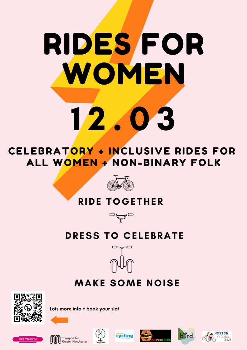 Cycling UK North West (@cyclinguk_nw) on Twitter photo To celebrate #InternationalWomensDay 2023 <a href="/bikestationmcr/">bikestation</a> and friends will be putting on a whole host of rides in Manchester
To book your place on a ride visit: eventbrite.co.uk/e/rides-for-wo… To celebrate #InternationalWomensDay 2023 <a href="/bikestationmcr/">bikestation</a> and friends will be putting on a whole host of rides in Manchester
To book your place on a ride visit: eventbrite.co.uk/e/rides-for-wo…