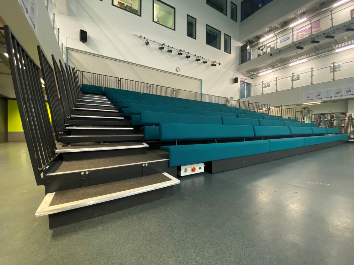 With a seating capacity of 224, this bench-style seating solution offers the perfect combination of comfort and functionality for a wide range of events and gatherings, making it the ideal choice for busy schools like St. Matthews RC High School in Moston, Manchester.
