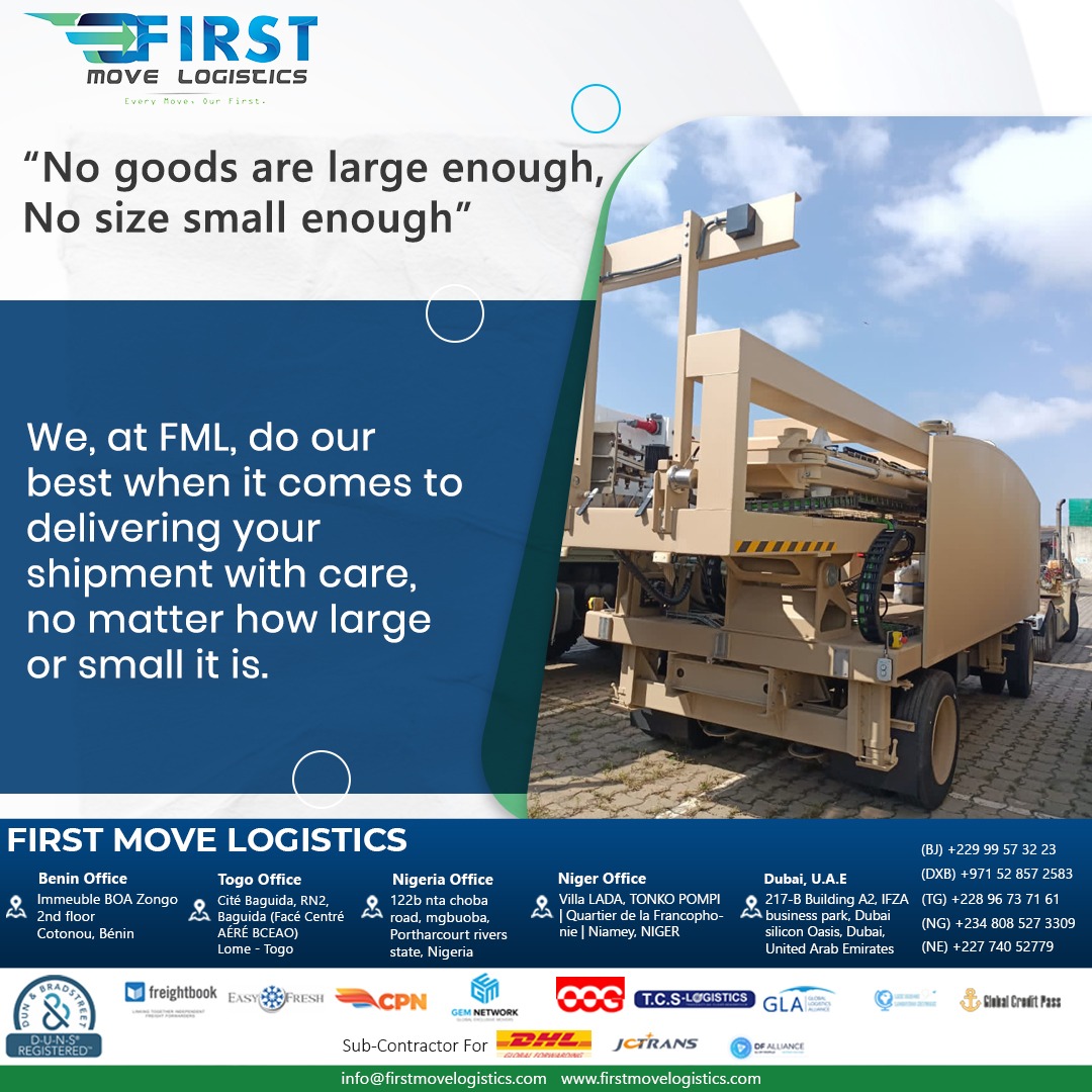 FirstMoveLog's tweet photo. “No goods are large enough,
No size small enough”
We, at FML, do our best when it comes to delivering your shipment with care, no matter how large or small it is.
#FML #freightforwarding #freight #nvocc #cargoservices #fclservice #lclservice #customclearance #seafreight https://t.co/l0cEZIWIvB