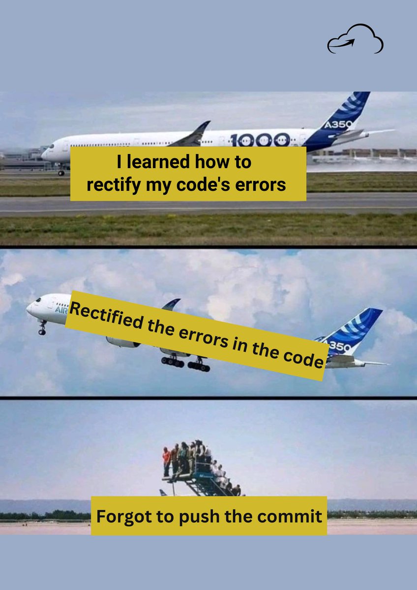 cloudthat's tweet photo. Does this happen to you as well? Let us know in the comments below!
#funny #meme #github #coders #GitHubMemes #CodingStruggle #ProgrammerLife #PushTheCommit #GitFail #ForgotToPush #GitBlunders #DevHumor #CodeStruggleIsReal #ProgrammerProblems https://t.co/rYWEuAl1sP